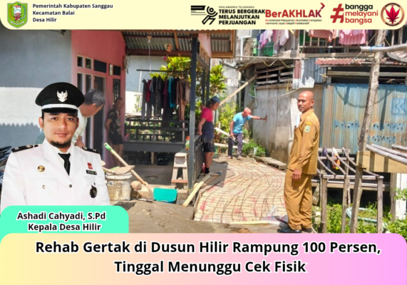 Rehab Gertak di Dusun Hilir Rampung 100 Persen, Tinggal Menunggu Cek Fisik